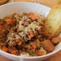 Italian Lentil Soup with Leftover Easter Ham and Parmesan Cheese Rind (VIDEO)